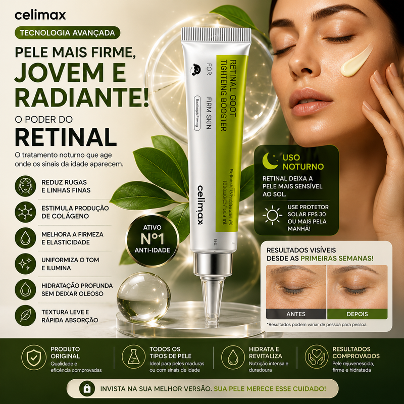 Celimax Retinal Coot Tightening Booster – Creme Facial com Retinal Anti-Idade 30ml