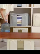 Organizador Multiuso Caixa Organizadora De Guarda Roupa Flexivel Com Ziper 50x40x33cm Grande