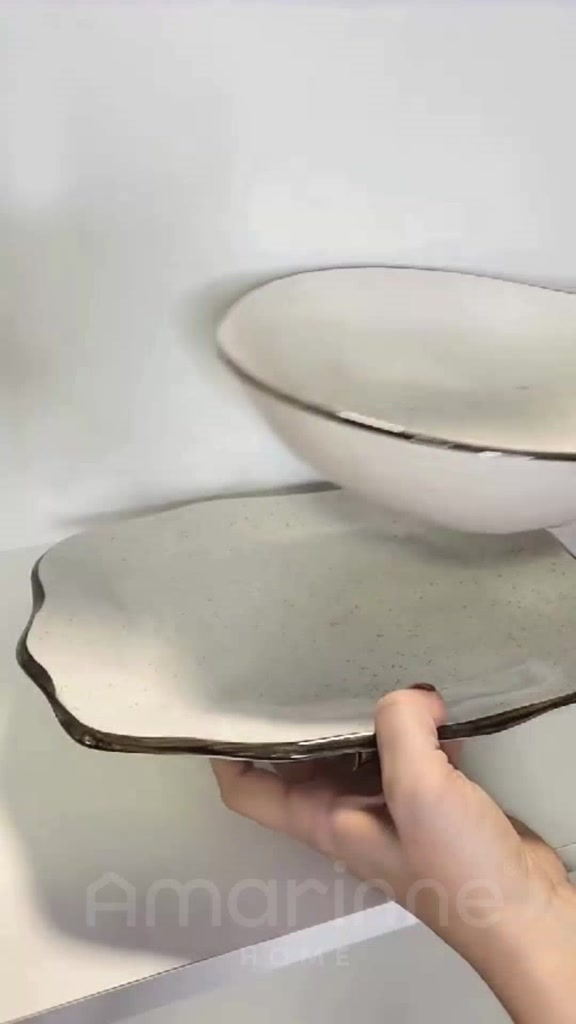 Conjunto Travessa Saladeira Baixelas Areia Oxford Porcelanas