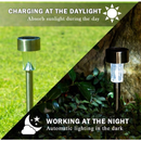 kit 5/10un luz Solar Balizador Chão Prata Decoração Jardim Quintal cor de luz branco quente frio RGB
