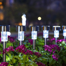 kit 5/10un luz Solar Balizador Chão Prata Decoração Jardim Quintal cor de luz branco quente frio RGB