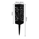 6 Balizador Espeto Jardim Energia Solar LED Prova D'água Chão Quadrado Branco Quente