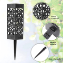 6 Balizador Espeto Jardim Energia Solar LED Prova D'água Chão Quadrado Branco Quente