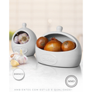 Kit Condimentos Cebola Alho Feitos Cerâmica Cozinha Armazenamento Premium Alto Relevo Tendencia