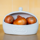 Kit Condimentos Cebola Alho Feitos Cerâmica Cozinha Armazenamento Premium Alto Relevo Tendencia