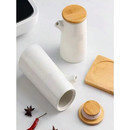 Kit Com 2Peças Porta Mantemento em Cerâmica com Suporte de Bambu