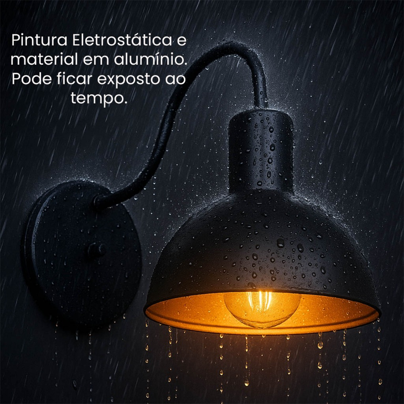 Luminária de parede Arandela Lustre Industrial Sala Quarto Moderna Alumínio Não Enferruja