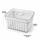 Organizador de Geladeira 3,8 Litros Cesto Com Tampa Multiuso Alimentos Verduras e Vegetais