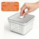 Organizador de Geladeira 3,8 Litros Cesto Com Tampa Multiuso Alimentos Verduras e Vegetais