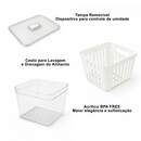 Organizador de Geladeira 3,8 Litros Cesto Com Tampa Multiuso Alimentos Verduras e Vegetais
