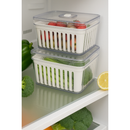 Organizador de Geladeira 3,8 Litros Cesto Com Tampa Multiuso Alimentos Verduras e Vegetais