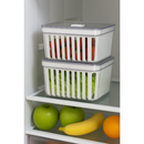 Organizador de Geladeira 3,8 Litros Cesto Com Tampa Multiuso Alimentos Verduras e Vegetais