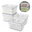 Organizador de Geladeira 3,8 Litros Cesto Com Tampa Multiuso Alimentos Verduras e Vegetais