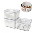 Organizador de Geladeira 3,8L com Cesto e Tampa | Mantenha Frutas, Verduras e Legumes Frescos por Mais Tempo
