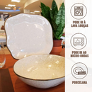 Conjunto Travessa Saladeira Baixelas Areia Oxford Porcelanas