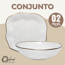 Conjunto Travessa Saladeira Baixelas Areia Oxford Porcelanas