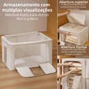 Organizador Multiuso Caixa Organizadora De Guarda Roupa Flexivel Com Ziper 50x40x33cm Grande