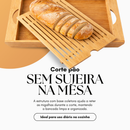 Bandeja Migalheira Tábua Para Corte De Pães E Bolos Bambu