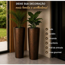 Kit 2 Vasos Ibiza 69cm Marmorizado Decorativo Luxo para Sala, Jardim e Varanda