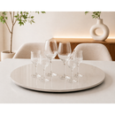 Prato Giratório Bandeja de Sobre Por Centro de Mesa 40cm Off White com Vidro