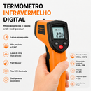 Termômetro Infravermelho Laser -50~550℃ Sem Contato para Churrasco, Cozinha e Industrial