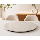 Prato Giratório Bandeja de Sobre Por Centro de Mesa 40cm Off White com Vidro
