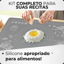 Kit Rolo De Massa + Espátula Tubular + Tapete Silicone 40x50