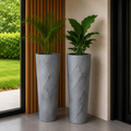 Kit 2 Vasos Ibiza 69cm Marmorizado Decorativo Luxo para Sala, Jardim e Varanda