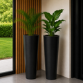 Kit 2 Vasos Ibiza 69cm Marmorizado Decorativo Luxo para Sala, Jardim e Varanda